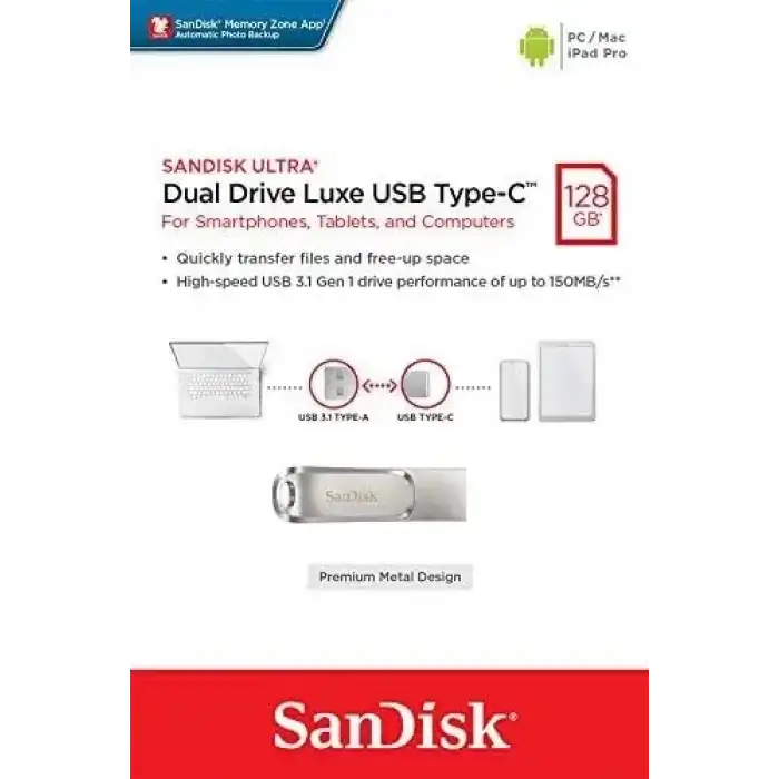 SanDisk Ultra Dual Drive Luxe USB Bellek