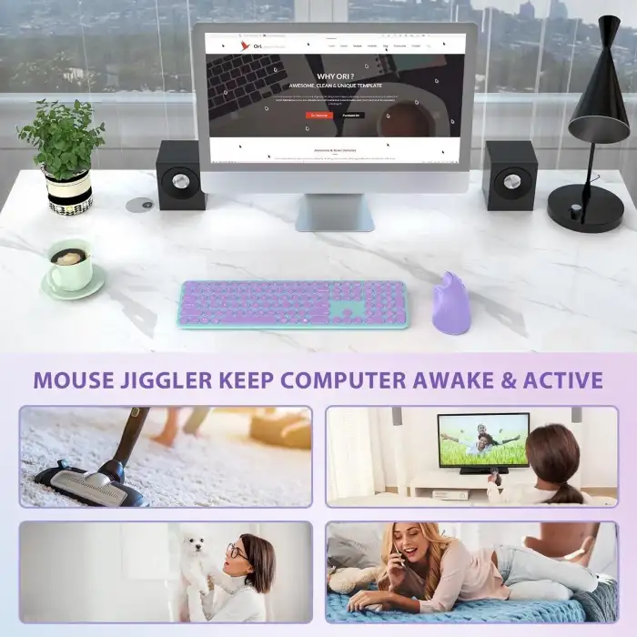 Seenda Ergonomik Kablosuz Dikey Mouse, Bluetooth 4.0+USB - Mor