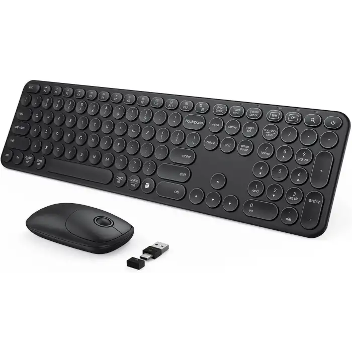 Seenda Kablosuz Klavye ve Mouse, USB ve Type-C - Siyah