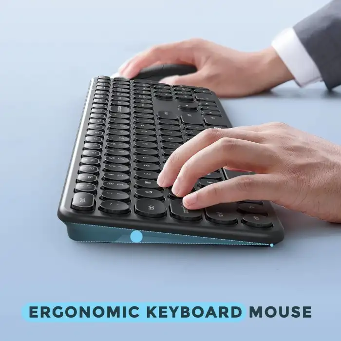 Seenda Kablosuz Klavye ve Mouse, USB ve Type-C - Siyah