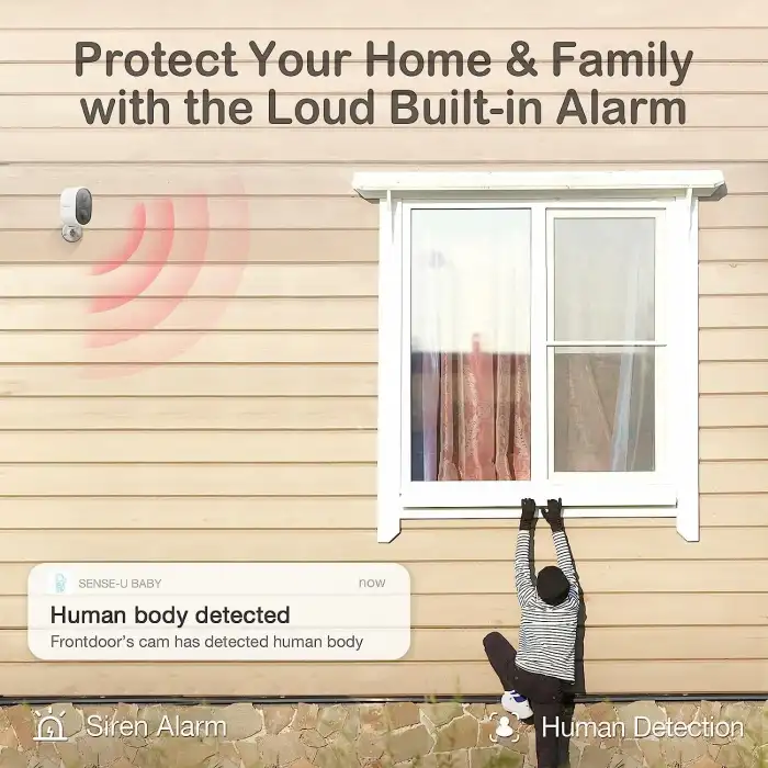 Sense-U Güvenlik Kablosuz Dış Mekan Kamerası 2 HD Video