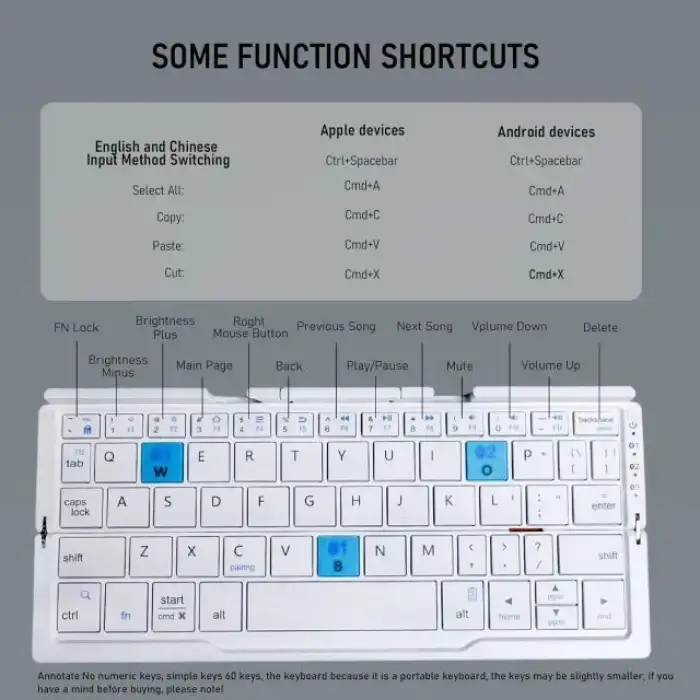 SIKAI CASE Manyetik Standlı Katlanabilir Bluetooth Klavye