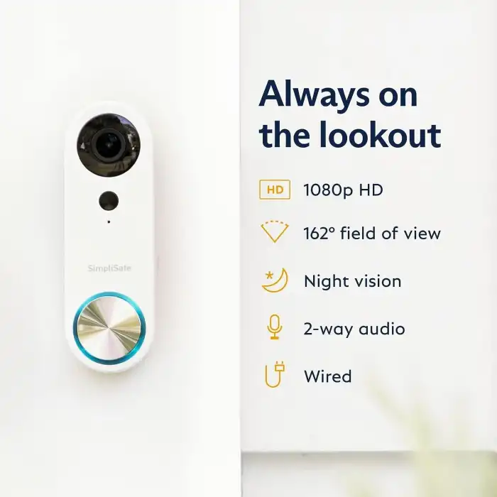 SimpliSafe Kapı Zili, 1080p Ev Güvenlik Sistemi