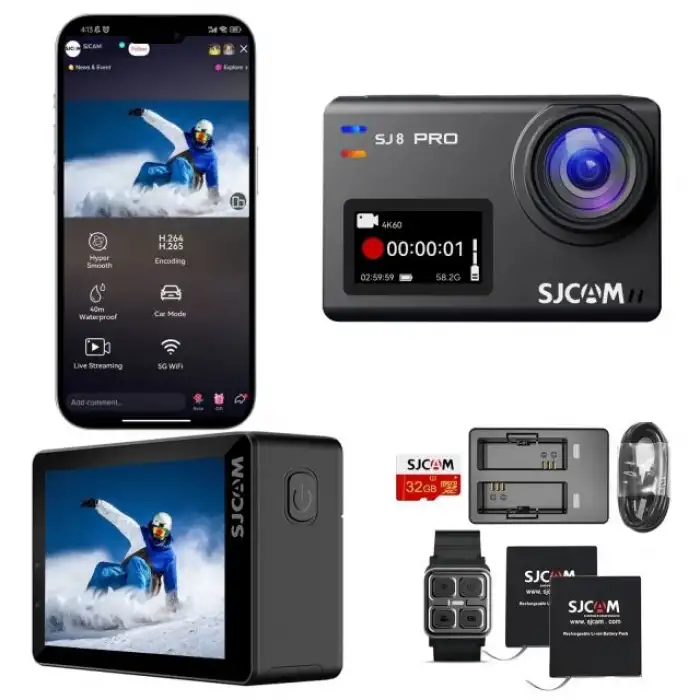 SJCAM Sj8pro Gerçek 4k60fps Aksiyon Kamerası