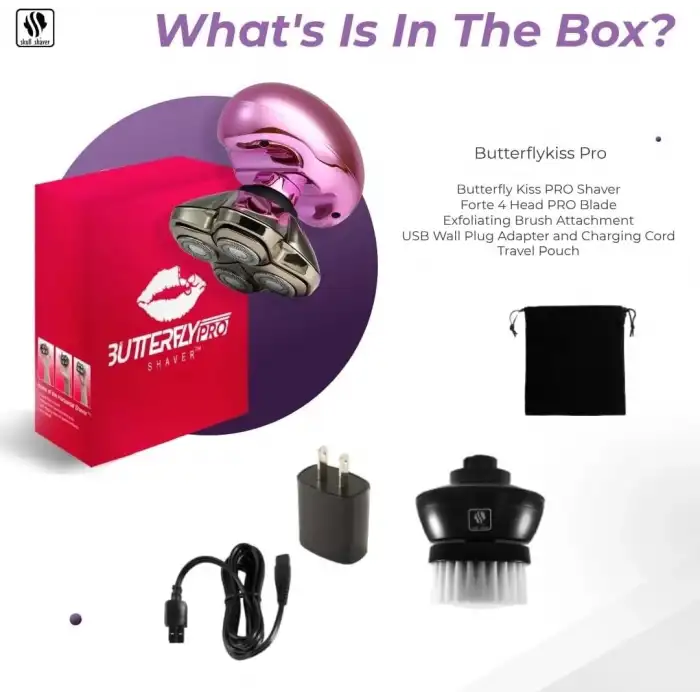 Skull Shaver Butterfly Kiss Pro (Pembe): Bikini, Bacak ve Vücut Tıraşı İçin