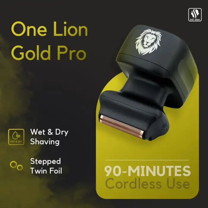Skull Shaver One Lion Gold Pro Folyo Tıraş Makinesi - Paslanmaz Çelik