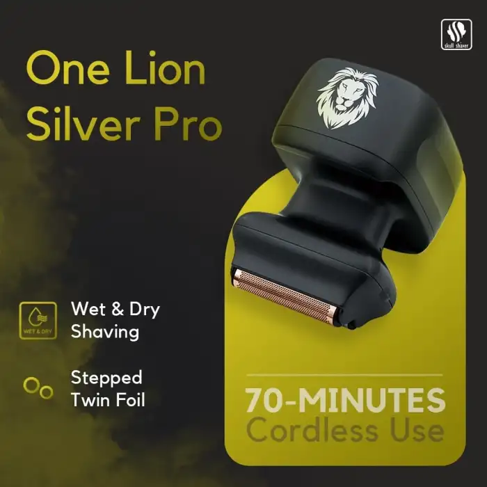 Skull Shaver One Lion Silver Pro Folyo Tıraş Makinesi - Paslanmaz Çelik