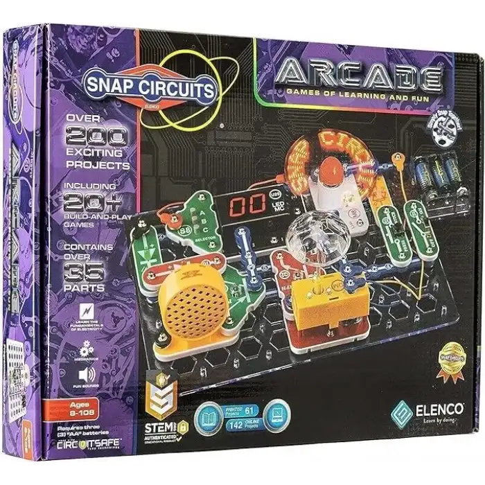 Snap Circuits “Arcade”, Elektronik Keşif Seti, 8+ Yaş İçin STEM Aktiviteleri