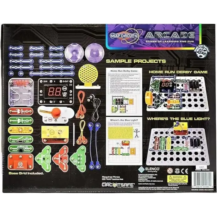 Snap Circuits “Arcade”, Elektronik Keşif Seti, 8+ Yaş İçin STEM Aktiviteleri