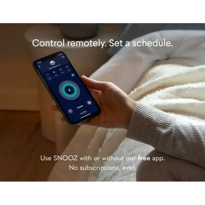 Snooz Akıllı Beyaz Gürültü Makinesi - Uygulamalı, Uzaktan Kumanda - Gri