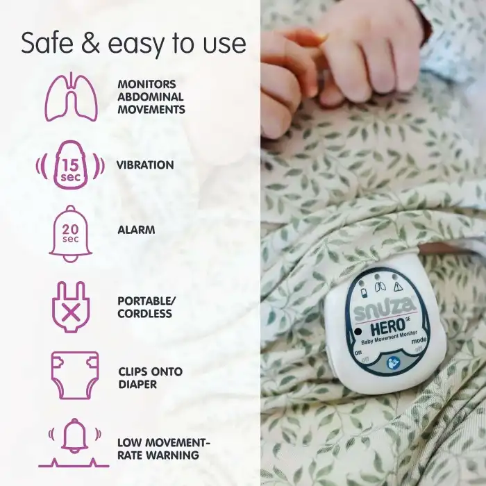 SNUZA Hero Taşınabilir, Giyilebilir Bebek Karın Hareket Monitörü