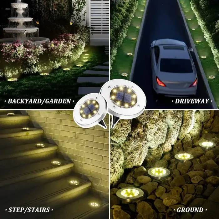 Solpex Güneş Enerjili Açık Hava Su Geçirmez Işıklar, Beyaz, 12 Adet