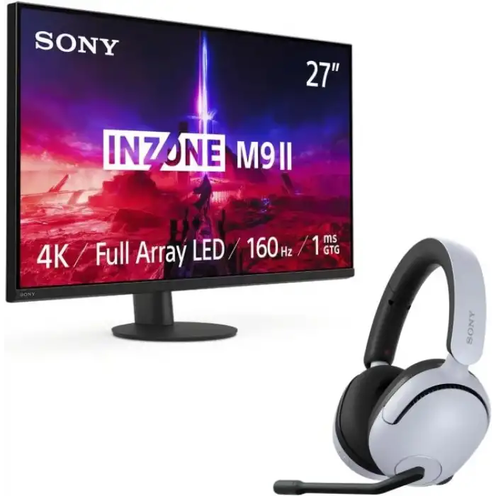 Sony INZONE H5 Kablosuz Oyun Kulaklığı H5 Kulaklık M9II Monitör
