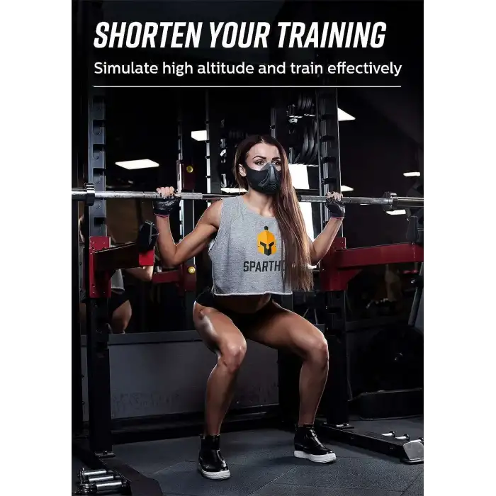 Sparthos Eğitim Maskesi - Yüksek İrtifaları Simüle Edin - Siyah