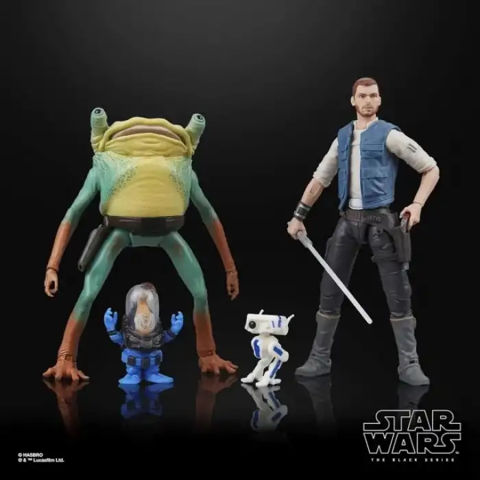 STAR WARS The Black Series Cal Kestis, BD-1, Turgle & Skoova Stev Figür