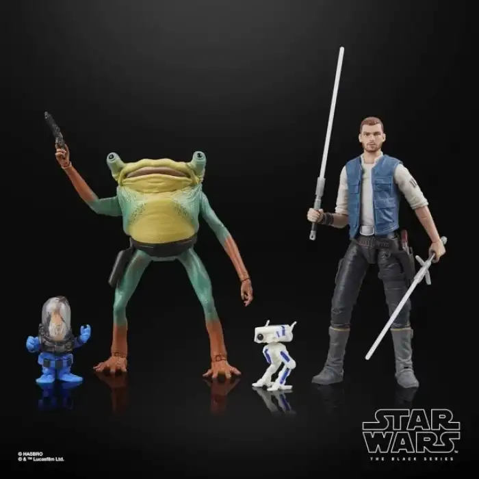 STAR WARS The Black Series Cal Kestis, BD-1, Turgle & Skoova Stev Figür