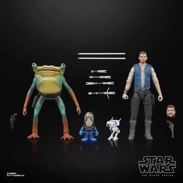 STAR WARS The Black Series Cal Kestis, BD-1, Turgle & Skoova Stev Figür
