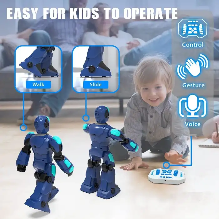 STEMTRON Programlanabilir Uzaktan Kumandalı Robot Ses kontrollü - Mavi