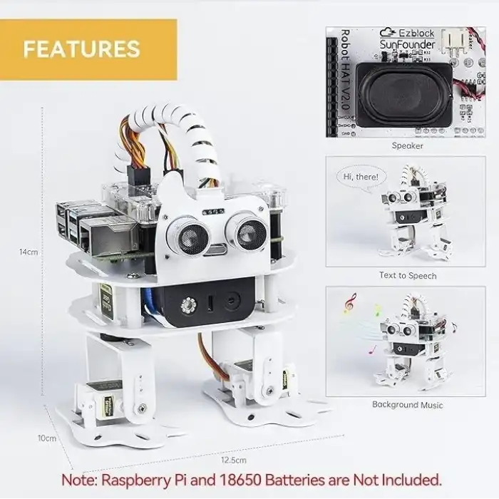 SunFounder PiSloth AI Programlanabilir Robot Kiti Raspberry Pi