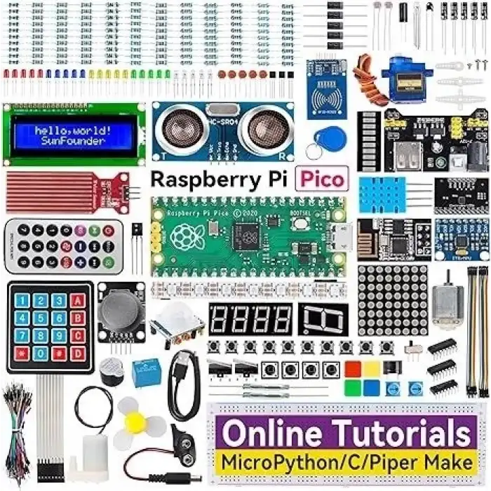 SunFounder Raspberry Pi Pico Ultimate Başlangıç ​​Seti 320+ Parça