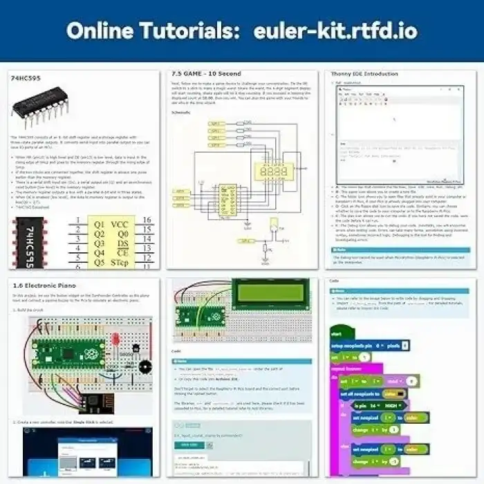 SunFounder Raspberry Pi Pico Ultimate Başlangıç ​​Seti 320+ Parça
