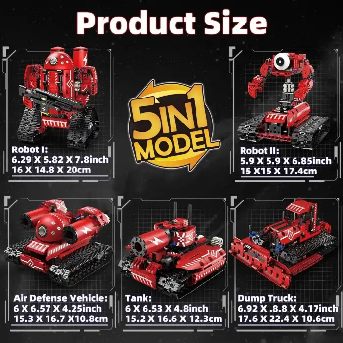 Suplanet STEM Robot Oyuncakları, 5i 1 Arada Uzaktan Kumandalı