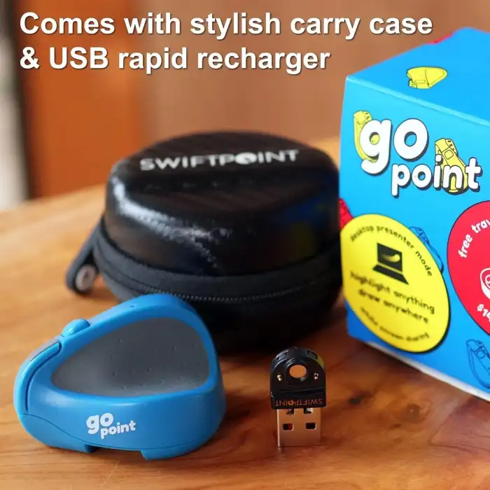 Swiftpoint GoPoint Kablosuz Mini Mouse, Ultra Taşınabilir, 1800 DPI Optik