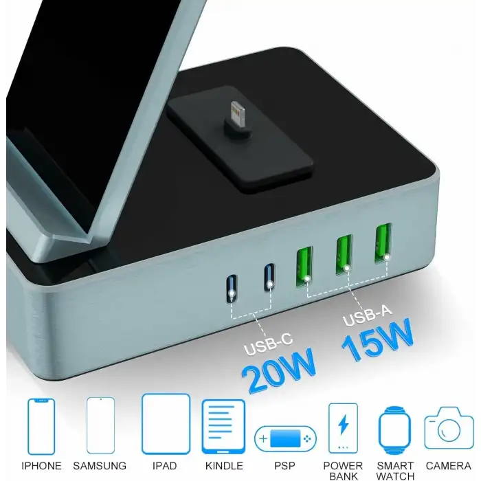 Tacelary 8i 1 arada 100W Alüminyum Alaşımlı Şarj İstasyonu - Mavi