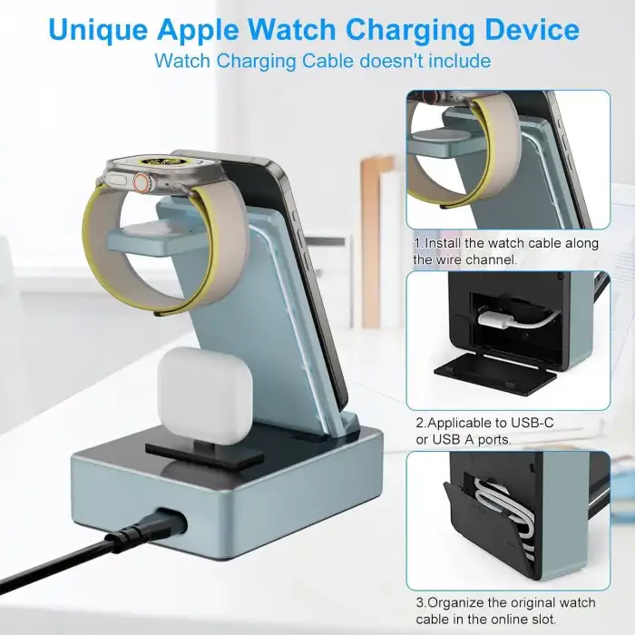 Tacelary 8i 1 arada 100W Alüminyum Alaşımlı Şarj İstasyonu - Mavi