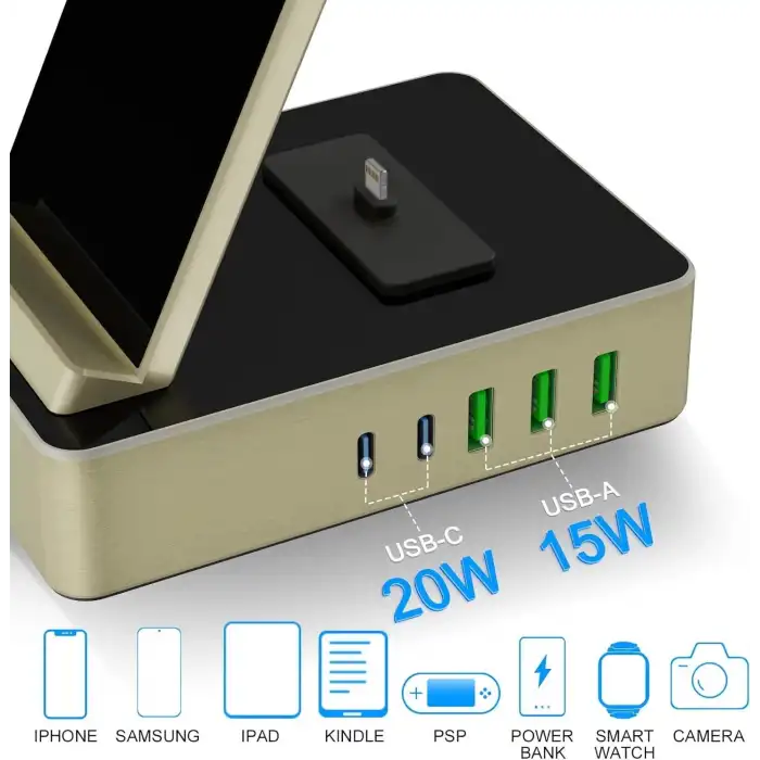 Tacelary 8i 1 arada 100W Alüminyum Alaşımlı Şarj İstasyonu - Sarı