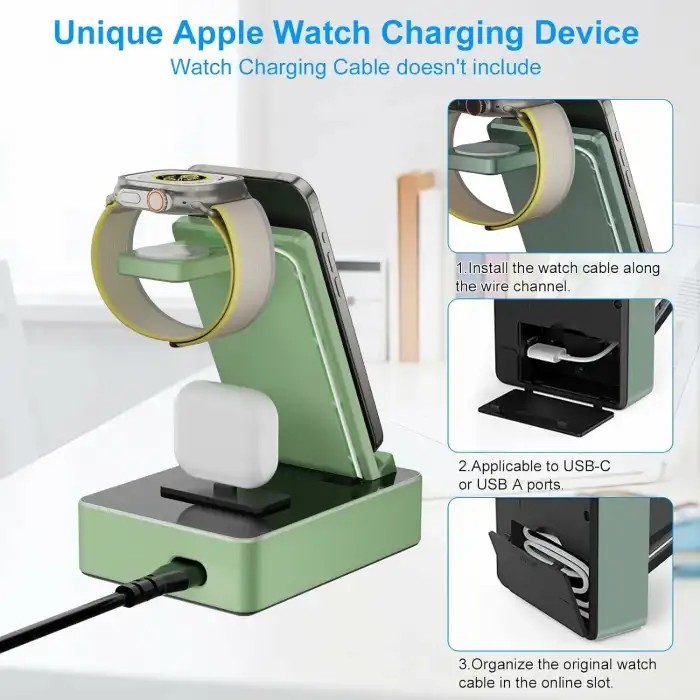 Tacelary 8i 1 arada 100W Alüminyum Alaşımlı Şarj İstasyonu - Yeşil