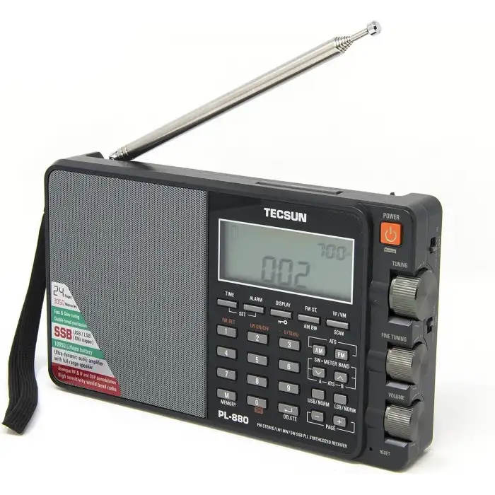 Tecsun PL880 Taşınabilir Dijital PLL Çift Dönüşümlü AM/FM