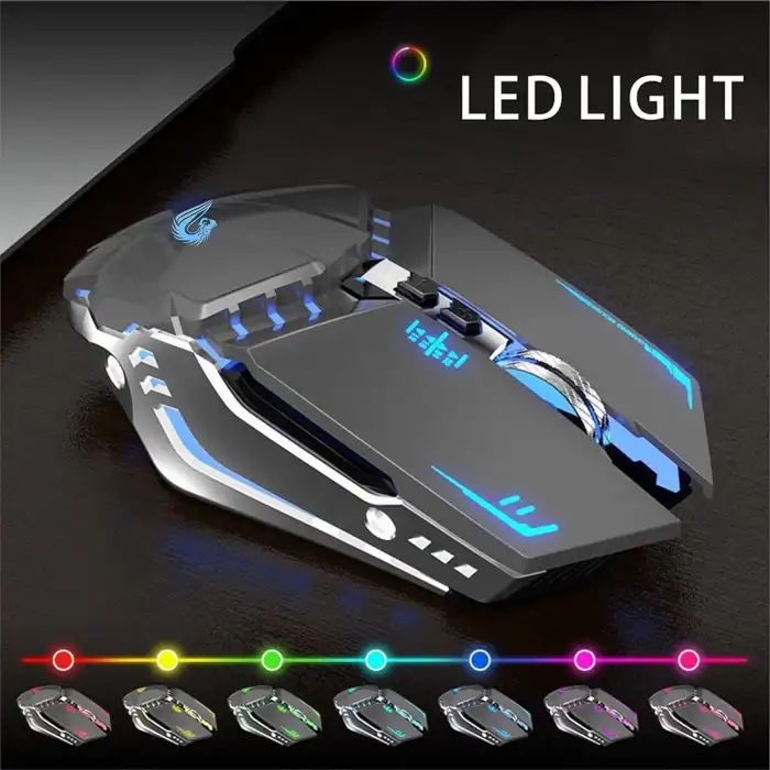 TENMOS T12 Kablosuz Oyun Mouse Şarj Edilebilir, 2.4G Sessiz Optik - Gri