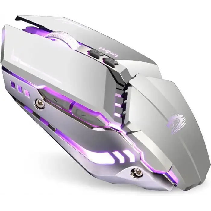 TENMOS T12 Kablosuz Oyun Mouse Şarj Edilebilir, 2.4G Sessiz Optik - Gümüş