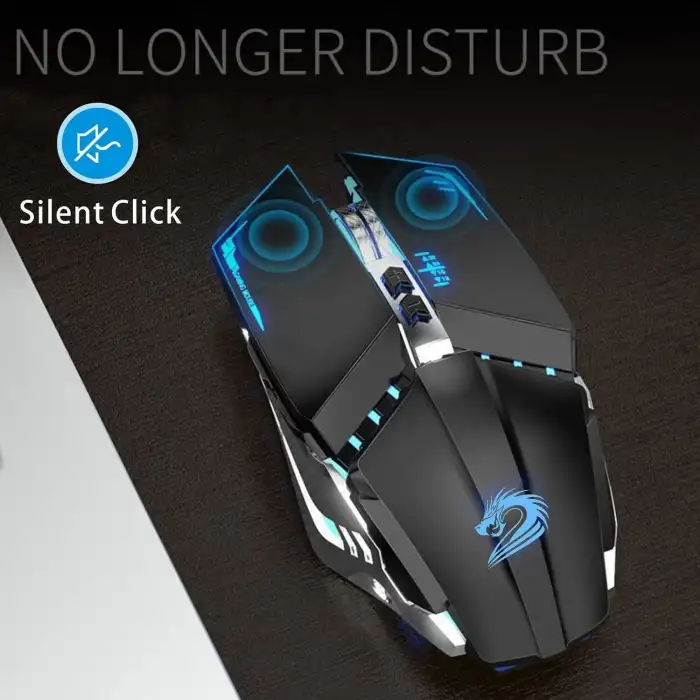 TENMOS T12 Kablosuz Oyun Mouse Şarj Edilebilir, 2.4G Sessiz Optik - Siyah