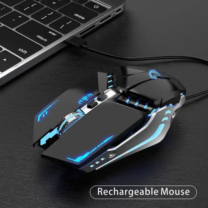 TENMOS T12 Kablosuz Oyun Mouse Şarj Edilebilir, 2.4G Sessiz Optik - Siyah