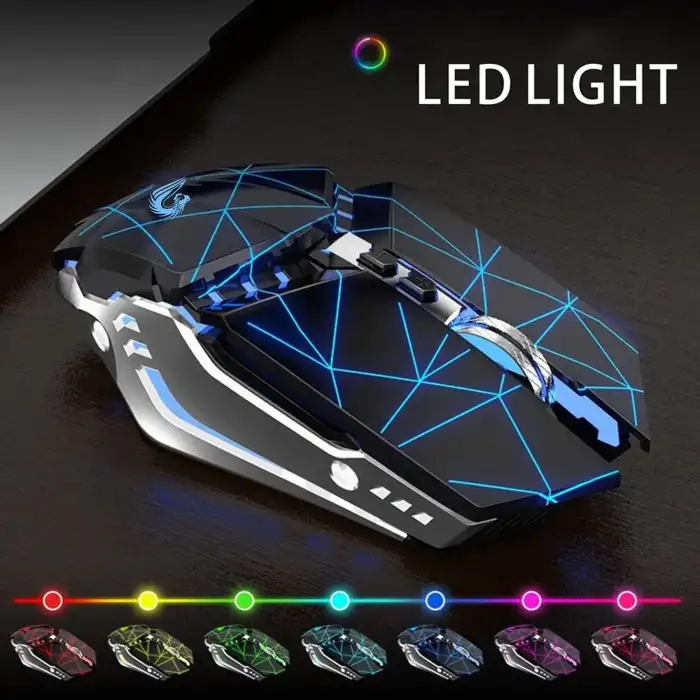 TENMOS T12 Kablosuz Oyun Mouse Şarj Edilebilir, 2.4G Sessiz Optik - Yıldızlı Siyah