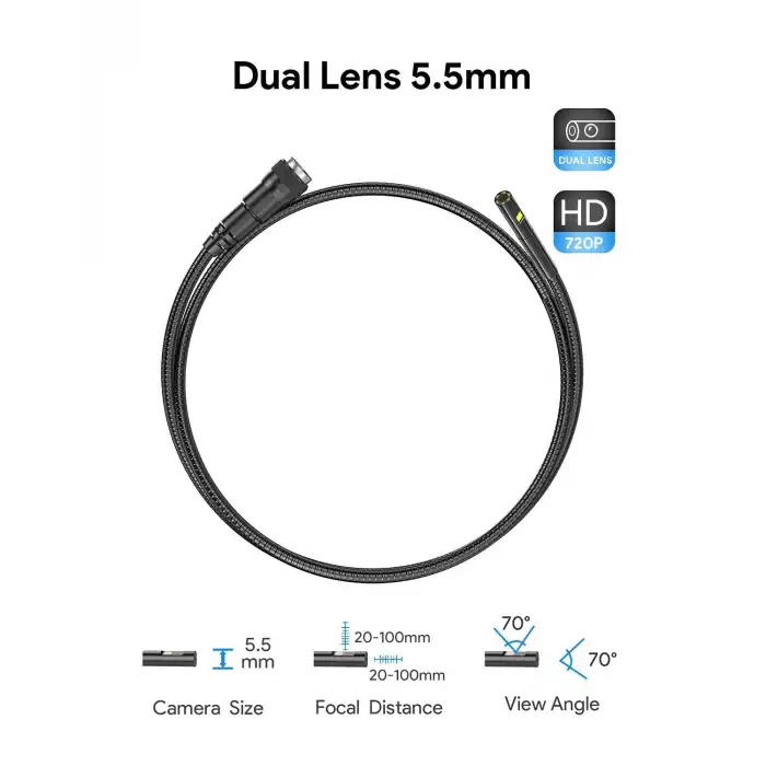 Teslong Borescope Kamera Kablosu (Sadece Kablo) - Çift Lens