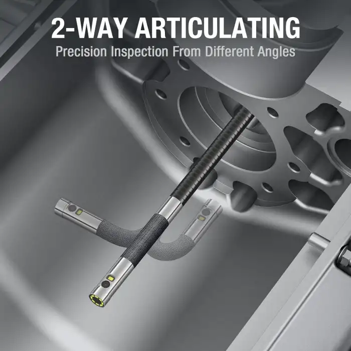 Teslong Çift Lens Mafsallı Endüstriyel Muayene Kamerası, LED Işıklı - 1.5m Kablo