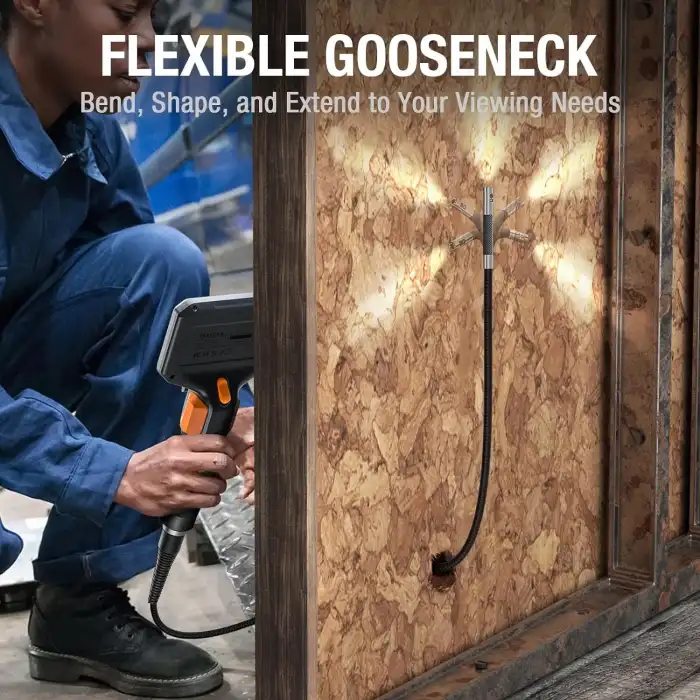 Teslong Çift Lens Mafsallı Endüstriyel Muayene Kamerası, LED Işıklı - 1.5m Kablo