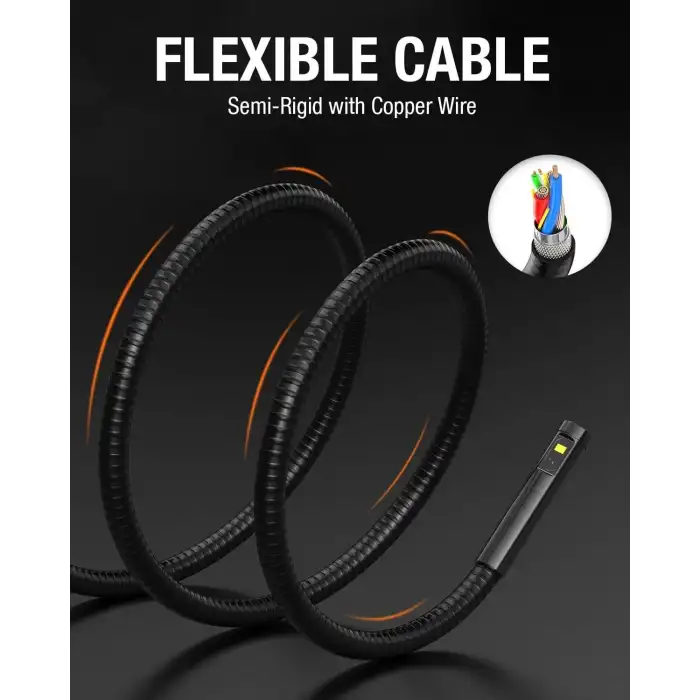 Teslong Çift Lensli Endoskop Kamera - 5 Inc IPS Ekran, 1080P - 1m Kablo