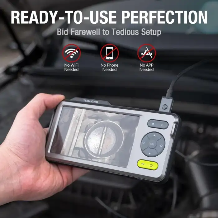 Teslong Çift Lensli Endüstriyel Endoskop 5 Inc Ekran - 5.5mm - 1.5m Kablo