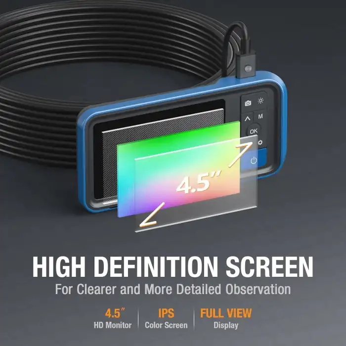 Teslong Çift Lensli Yılan Boroskop Muayene Kamerası 4.5 Inc - 15m Kablo