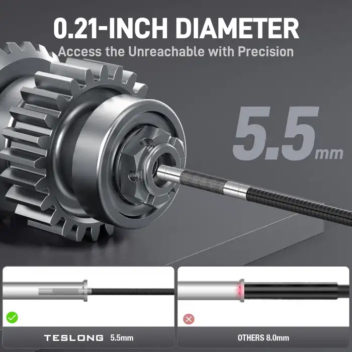 Teslong İki Yönlü Eklemli Boroskop, 5.5mm - 5 Inc - 1.5m Kablo