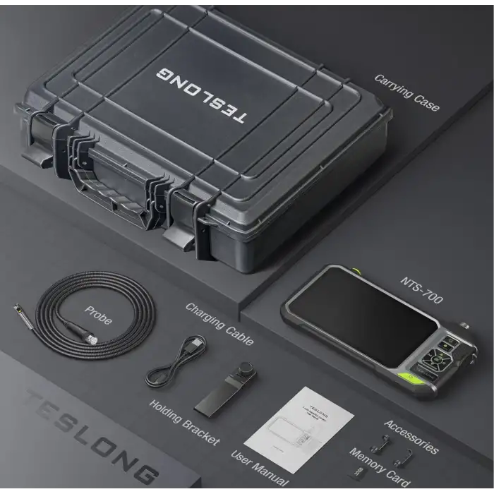 Teslong NTS700 Çift Lensli 360 Derece Dönüşlü Muayene Kamerası 8.5mm - 7 Inc - 1m Kablo