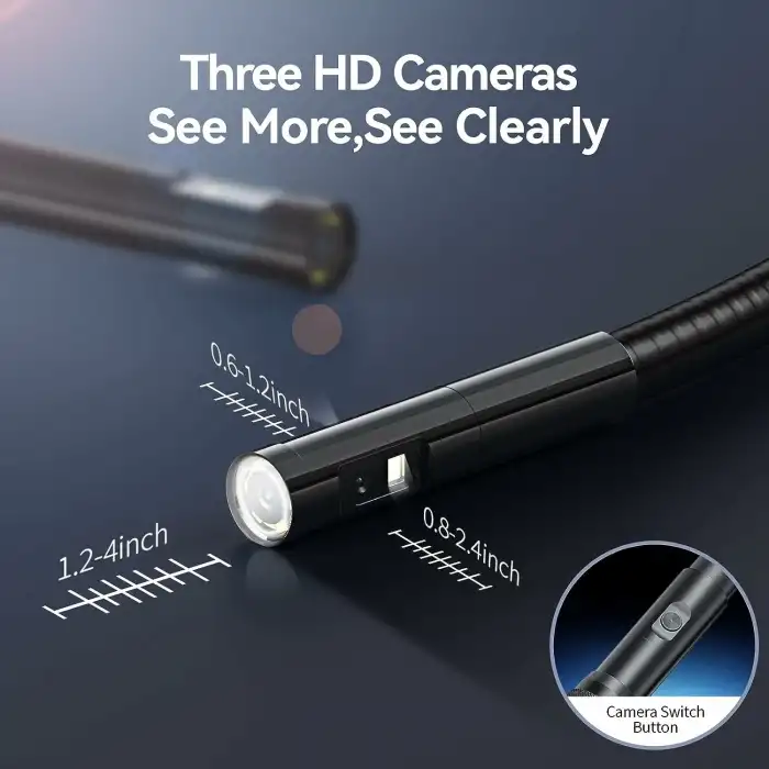 Teslong Üç Lensli Endüstriyel Borescope Muayene Kamerası - 5m Kablo