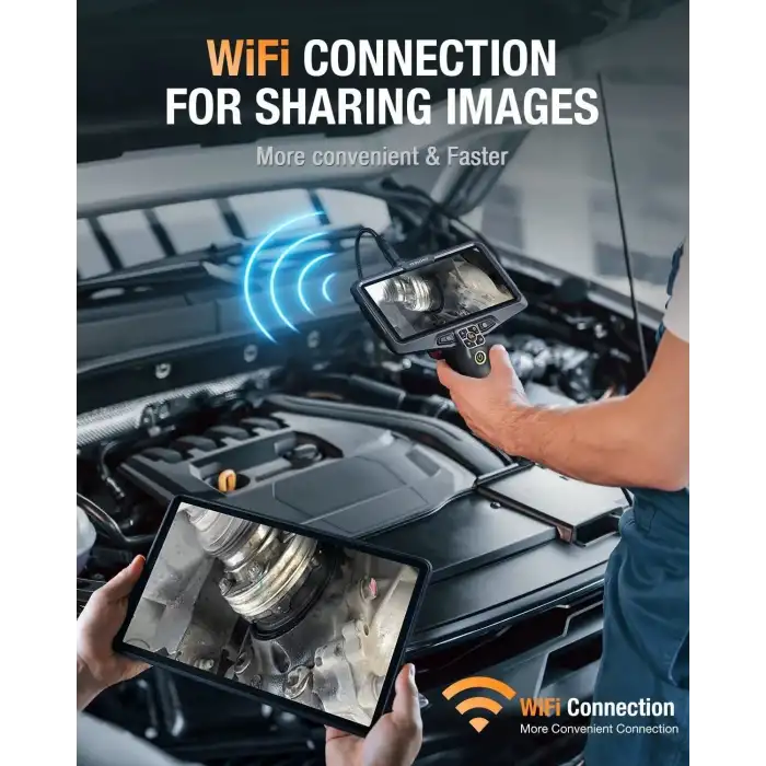 Teslong Üçlü Lensli Boroskop - 6 Inc IPS Bölünmüş Ekranlı Gözlem Kamerası, 5m