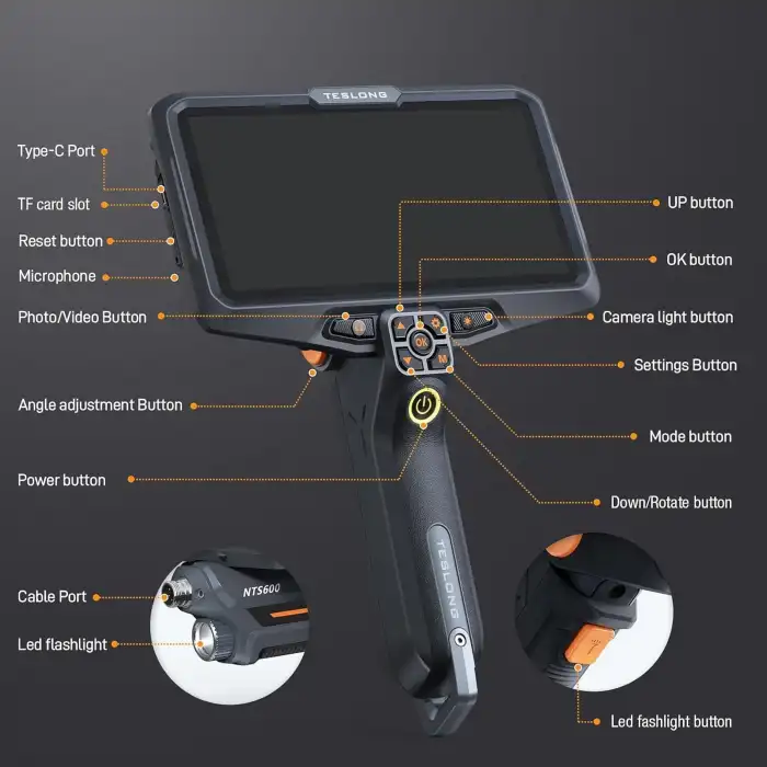 Teslong Ultra İnce 3.9 mm Endüstriyel Endoskop - 6 Inc - 1.5m Kablo