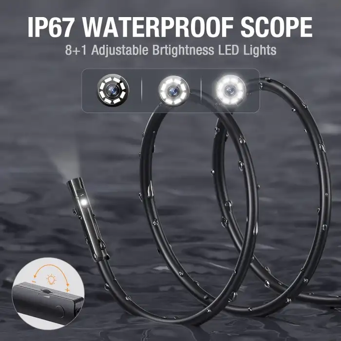 Teslong USB-C Çift Lensli Muayene Kamerası - 8+1 LED Işıklı - 3m Kablo - 8mm