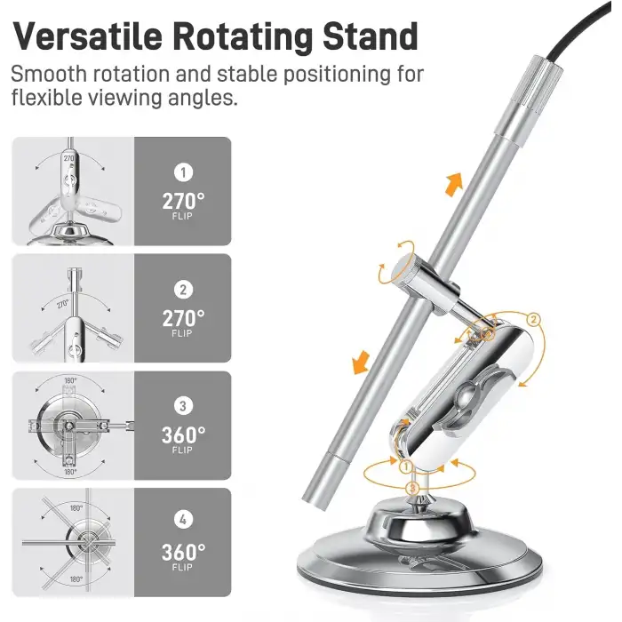 Teslong USB-C Dijital Mikroskop, 10X - 200X Büyütme Özellikli Taşınabilir Kamera